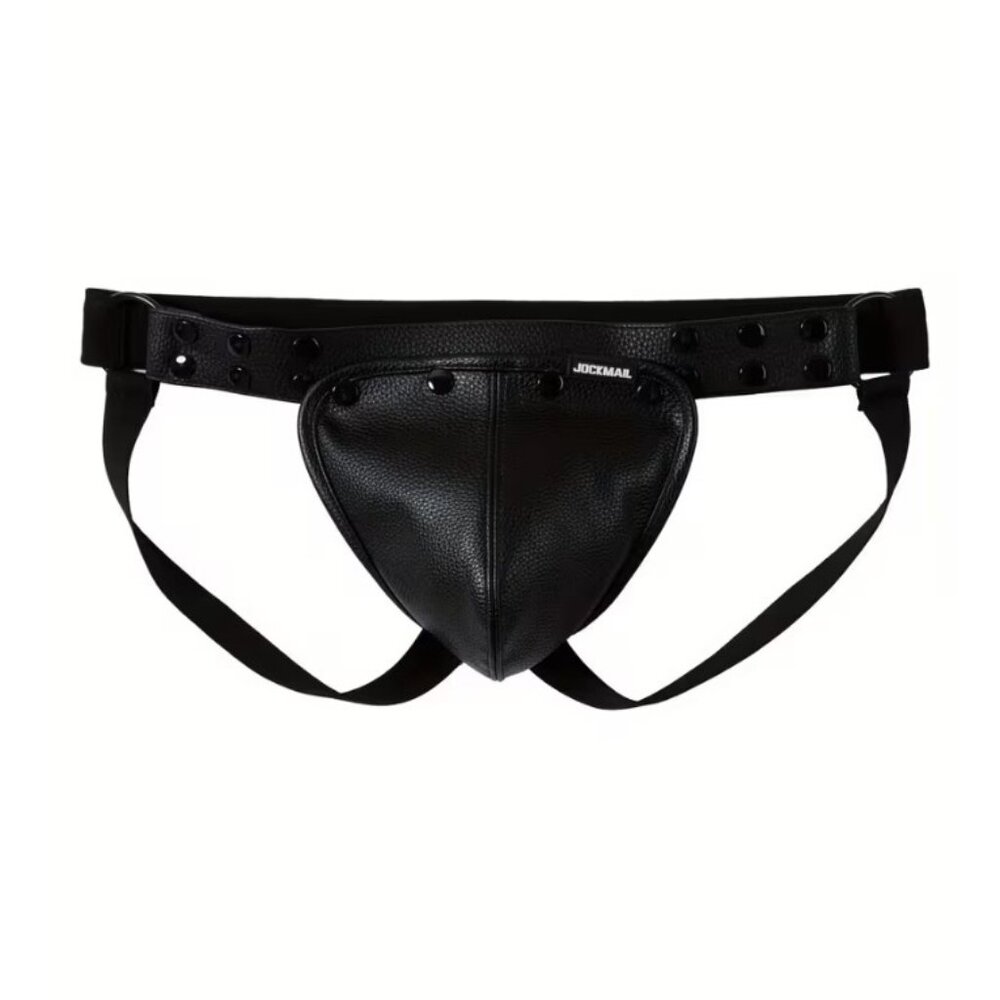 JOCKMAIL Faux Leather Jockstrap Black One Size